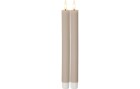 Star Trading LED-Stabkerzen Set Flamme Stripe, 25 cm, Beige, 2