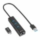 SHARKOON TECHNOLOGIE HUB 3X USB 3.2 +RJ45 ALU BLACK 3-PORT USB