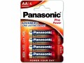 Panasonic Batterie Pro Power AA-Alkali 4 Stück, Batterietyp: AA