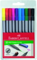 FABER-CASTELL Grip Finepen 0,4mm 151610 10 Farben, Etui, Kein