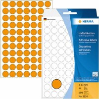 HERMA     HERMA Etiketten rund 13mm 2234 orange 1848 Stück, Kein