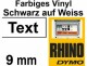 DYMO Beschriftungsband 18443 Schwarz auf Weiss, Länge: 5 m