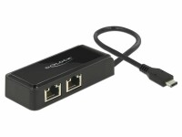 DeLock Netzwerk-Adapter USB-C - 2xRJ-45 1Gbps, Schnittstellen