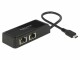 Bild 1 DeLock Netzwerk-Adapter USB-C - 2xRJ-45 1Gbps, Schnittstellen