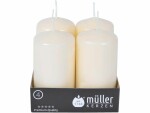 müller Kerzen Stumpenkerze 9 x 4.8 cm, Crème, 4 Stück