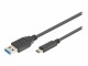Digitus - Cavo USB - USB-C (M) a USB Tipo A (M) - 1 m (pacchetto di 3