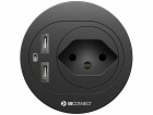 Max Hauri Steckdoseneinheit ATOM T13, 2x USB-C Schwarz, Steckertyp