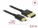 DeLock Kabel 4K 60Hz HDMI - Micro-HDMI (HDMI-D), 0.5