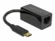 DeLock Netzwerk-Adapter USB-C ? RJ45 1Gbps, Schwarz