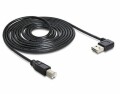 DeLock Delock Easy-USB2.0-Kabel A-B: 3m, USB-A Anschluss 90ø
