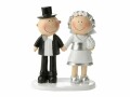 HobbyFun Mini-Figur silberne Hochzeit 8.5 cm, Detailfarbe: Weiss