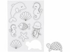 Creativ Company Haftmagnet Meerestiere zum Ausmalen 1 Blatt, Detailfarbe