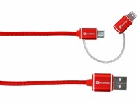 SKROSS USB 2.0-Metallkabel USB A - Micro-USB B/Lightning 1