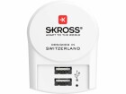 SKROSS Weltreiseadapter PRO+ 2x USB, Anzahl Pole: 3-polig (geerdet)