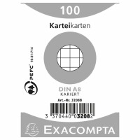 EXACOMPTA Karteikarten A8 3208B kariert 100 Stk., Kein
