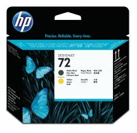 Hewlett-Packard HP Druckkopf 72 schwarz matt/gelb C9384A DesignJet T1100