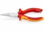 Knipex Flachrundzange 160 mm verchromt, Öse, 1000 V, Typ