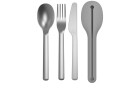 BergHOFF Besteck-Set to go Picknick Leo 3-teilig, Silber matt/Grey