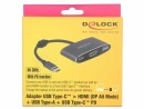 DeLock USB-C - HDMI&USB3 Adapter, 4K