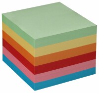 BÜROLINE Zettelbox Papier 90x90mm 376459 farbig ass., 80gr. 700