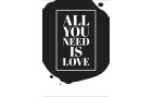 Glorex Motivkarte inkl. Freundschaftsband All you need is love