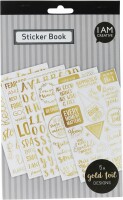 I AM CREATIVE Stickerbook 4087.474 Goldfolie klar, 5 Blatt, Kein