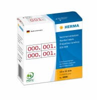 HERMA     HERMA Doppel-Nummern 10x22mm 4886 rot, 0-999, Kein