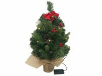 Dameco Weihnachtsbaum mit Jute-Topf, 15 LEDs, 50 cm, Grün