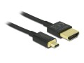 DeLock Kabel HDMI A Stecker > HDMI Micro D Stecker 3D 4K 0,5 m