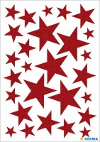 HERMA     HERMA Sticker Sterne 15099 rot 27 Stück /1 Blatt