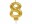 Amscan Zahlenkerze Nummer 8, 1 Stück, Detailfarbe: Gold, Packungsgrösse: 1 Stück, Motiv: Zahlen, Anlass: Geburtstag