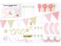 Partydeco Partyset 1st Birthday gold 9-teilig, Gold/Rosa