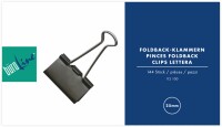 BÜROLINE Foldback-Klammer 25mm 112100 schwarz