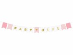Partydeco Girlande Baby Girl 1.75 m, in Gold/Rosa, Detailfarbe