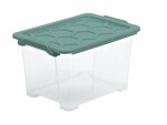 Rotho Aufbewahrungsbox Evo Safe 15 l, Grün/Transparent, Breite