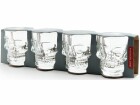 Kikkerland Schnapsglas Schädel 45 ml, 4 Stück, Transparent 