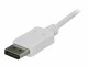 StarTech.com - 6ft/1.8m USB C to DisplayPort 1.2 Cable 4K 60Hz, USB-C to DisplayPort Adapter Cable HBR2, USB Type-C DP Alt Mode to DP Monitor Video Cable, Works with Thunderbolt 3, White - USB-C Male to DP Male (CDP2DPMM6W)