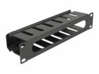 DeLock Kabelführungspanel 1HE 10" Rack, Schwarz, Befestigung: 10