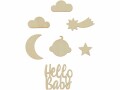 Rico Design Streudeko Hello Baby 7 Stück, Motiv: Baby, Material