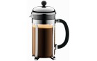 Bodum Kaffeebereiter Chambord 1 l, Silber, Materialtyp: Glas