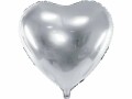 Partydeco Folienballon Herz Silber, Packungsgrösse: 1 Stück