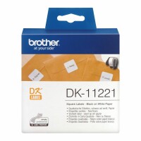 Brother PTOUCH Etiketten quadratisch 23mm DK-11221 QL-500 weiss
