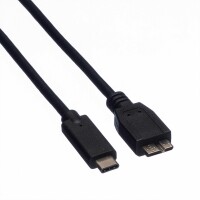 Roline USB-C-Micro B, Datenkabel 11.02.9006 Black, ST/ST, 3.2 Gen2