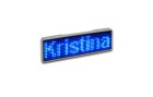 Sertronics LED Name Tag, 11x44 Pixel, USB, Rahmen silber - LED blau