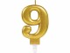 Amscan Zahlenkerze Nummer 9, 1 Stück, Detailfarbe: Gold
