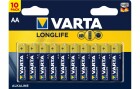 Varta Batterie Longlife AA 10 Stück, Batterietyp: AA