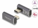 DeLock USB-Adapter gewinkelt USB-C Stecker - USB-C Buchse, USB