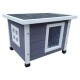 @Pet Outdoor Katzenhaus XL 68,5x54x51,5 cm Holz Grau und Weiß