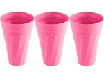 Frats Trinkbecher 300 ml, 3 Stück, Pink, Glas Typ