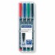 STAEDTLER Lumocolor permanent          M - 317 WP4   4 Farben ass.